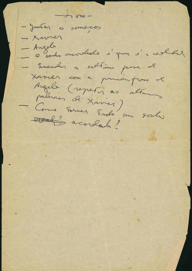 Manuscrito original de “Un soplo de vida”. Fotografía del Archivo Clarice Lispector en el Instituto Moreira Salles.